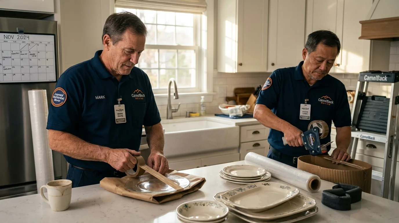 Professional crew packing kitchen dishware in Casa Grande, AZ